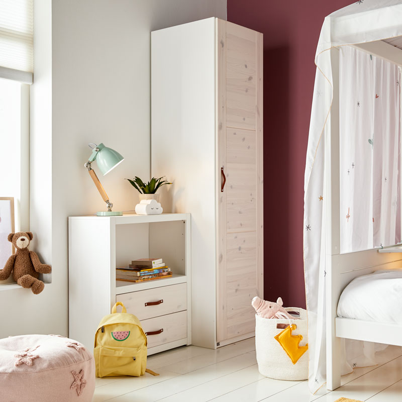 LIFETIME Regalsystem - Regal Höhe 82cm mit 1 Einlegeboden in weiß oder white wash