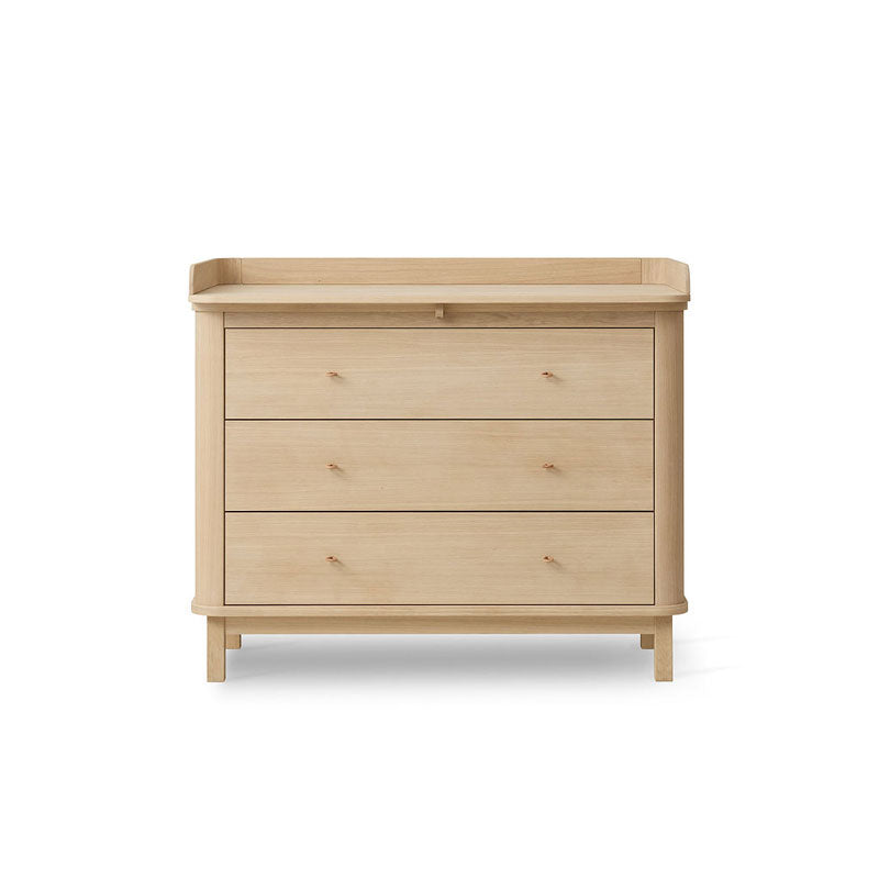 Oliver Furniture Wood Wickelaufsatz für Kommode 3 Schubladen eiche