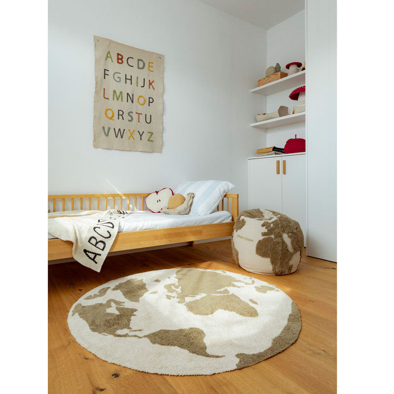 Lorena Canals Pouf "Weltkarte" Ø50x45cm