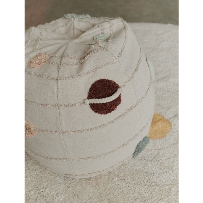 Lorena Canals Pouf 'Sonnensystem' natural Ø50x45 cm