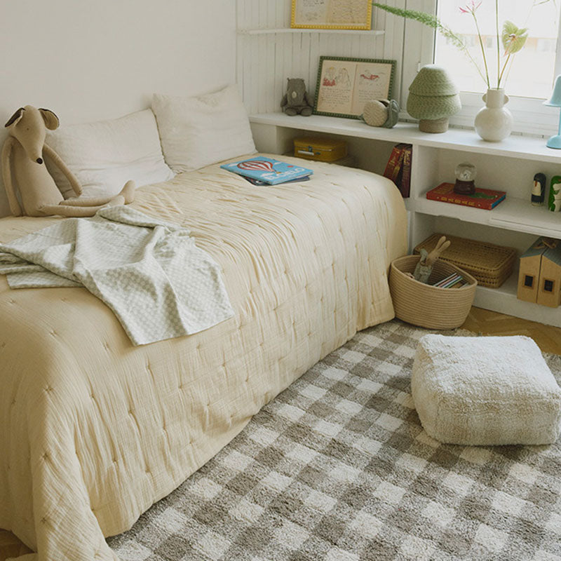 Lorena Canals "Swan Lake" Pouf "Vichy Ivory" 40x40x20cm