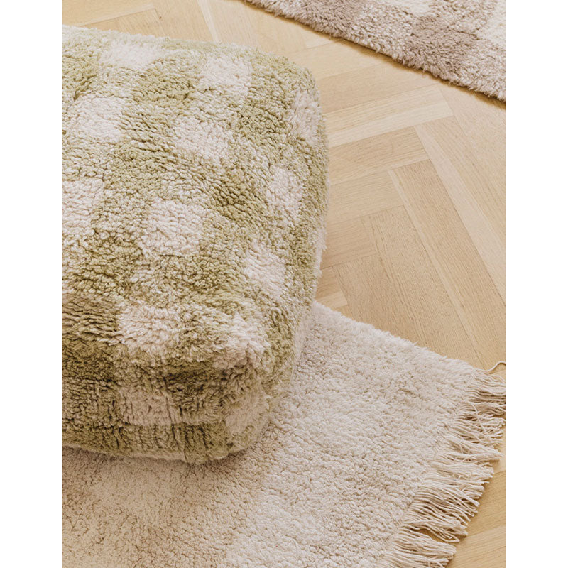 Lorena Canals "Swan Lake" Pouf "Vichy Matcha" 40x40x20cm