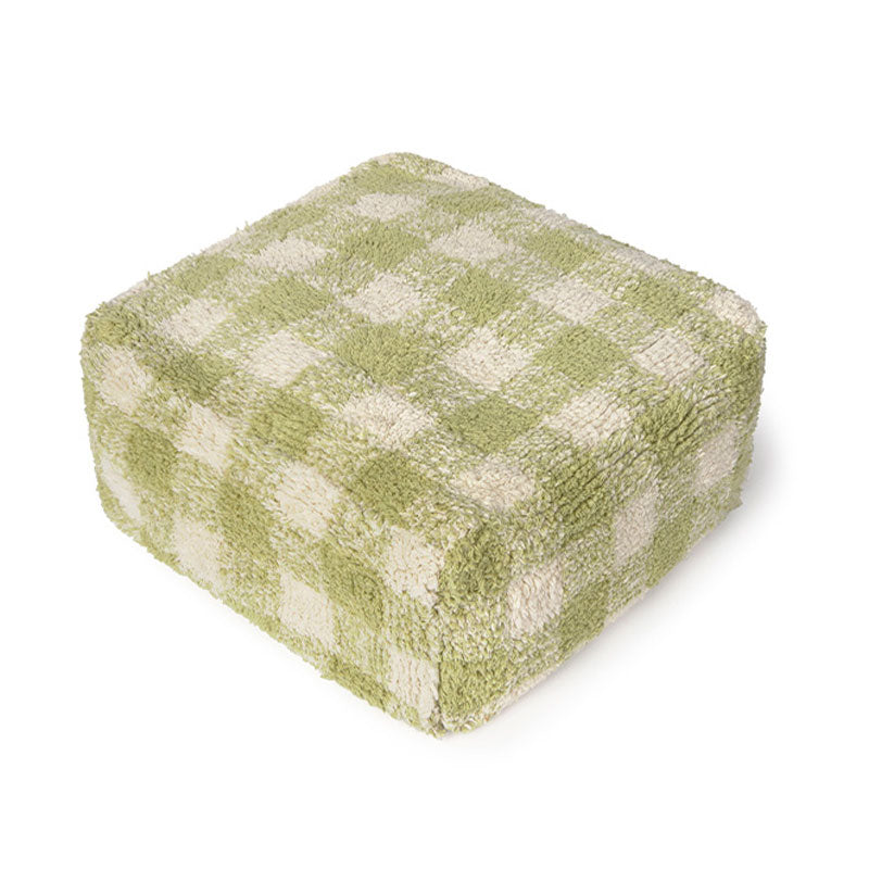 Lorena Canals "Swan Lake" Pouf "Vichy Matcha" 40x40x20cm