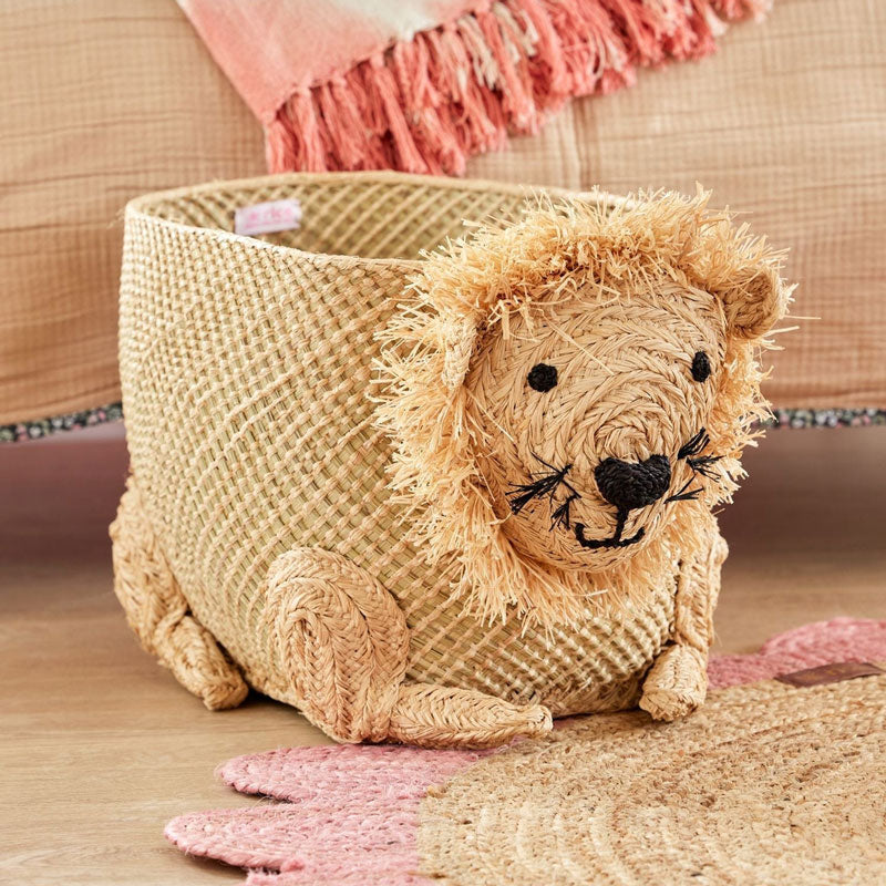Rice Aufbewahrungskorb Löwe aus Seegras groß
