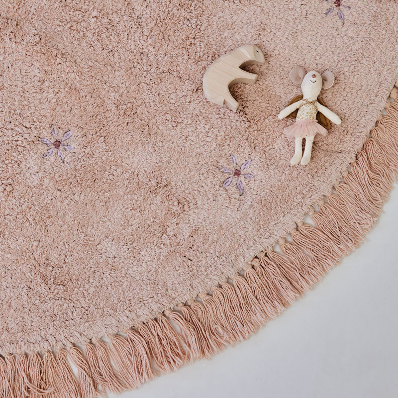 Tapis Petit runder Baumwollteppich 'Nora Flower' ca. Ø 130cm