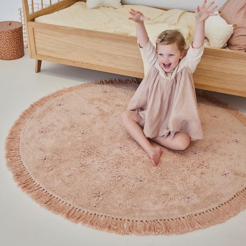 Tapis Petit runder Baumwollteppich 'Nora Flower' ca. Ø 130cm