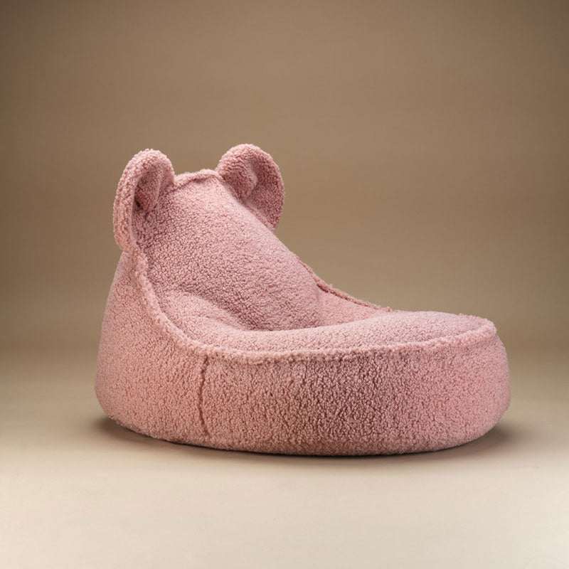 Wigiwama kleiner Sitzsack Bär aus Teddy-Stoff in 'Guava', 70x60cm