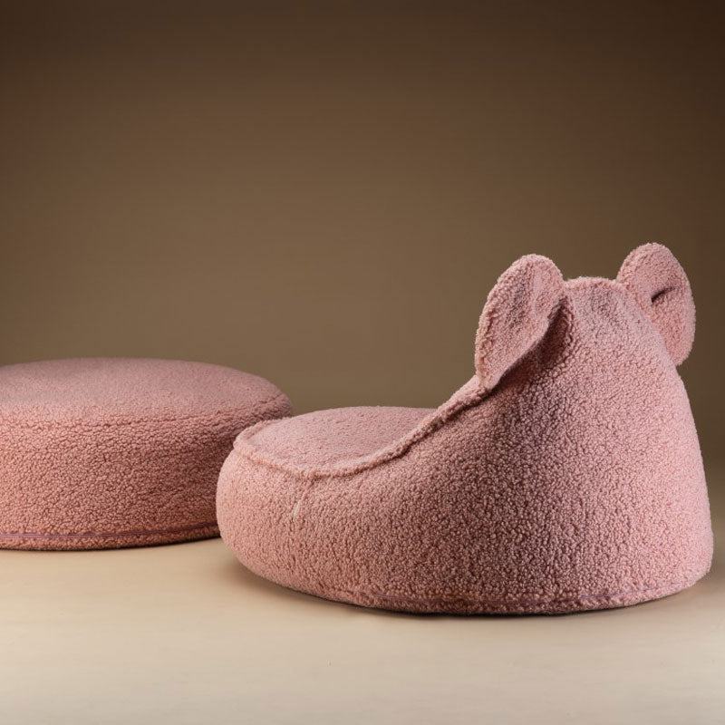 Wigiwama kleiner Sitzsack Bär aus Teddy-Stoff in 'Guava', 70x60cm