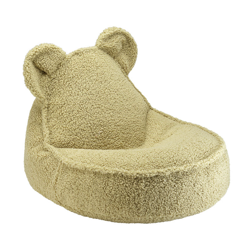 Wigiwama kleiner Sitzsack Bär aus Teddy-Stoff in 'Matcha', 70x60cm