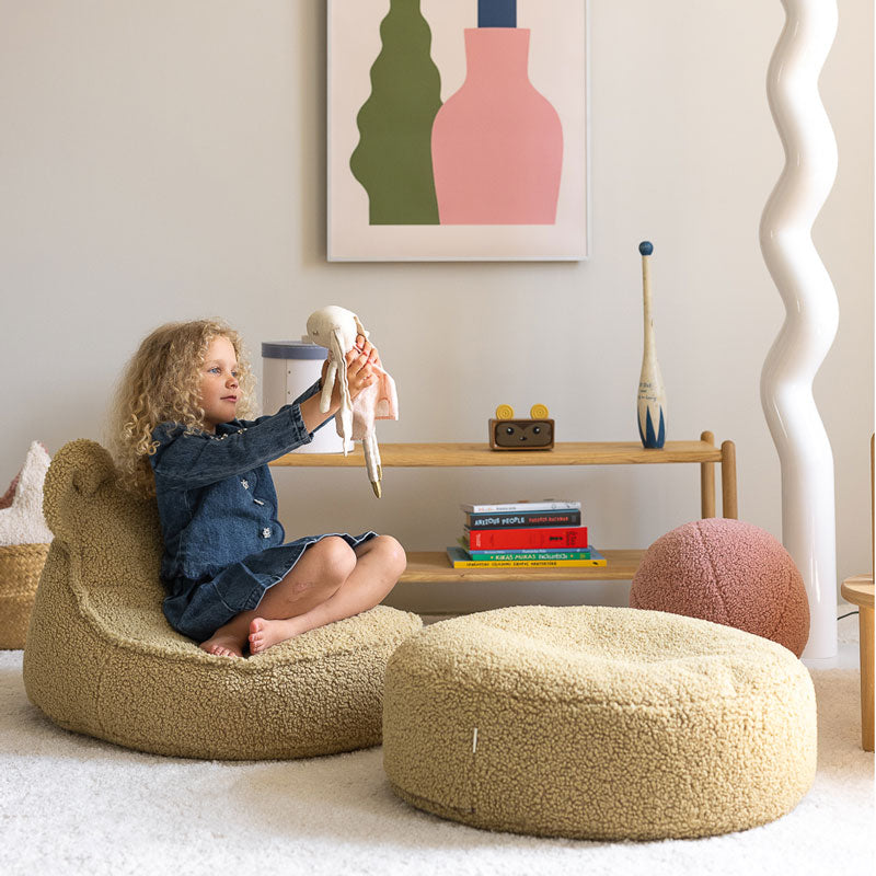 Wigiwama Teddy-Ottoman`Matcha´ 20x⌀65cm