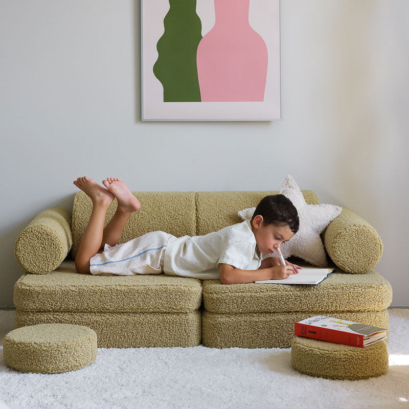 Wigiwama Kindersofa Seetee in 'Matcha' 136x78x46cm