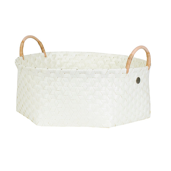Handed By Dimensional - flacher Aufbewahrungskorb mit Henkel  18x45x45cm in ecru
