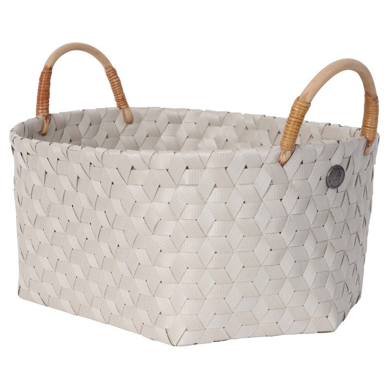 Handed By Dimensional - flacher Aufbewahrungskorb mit Henkel 18x45x45cm in pale grey