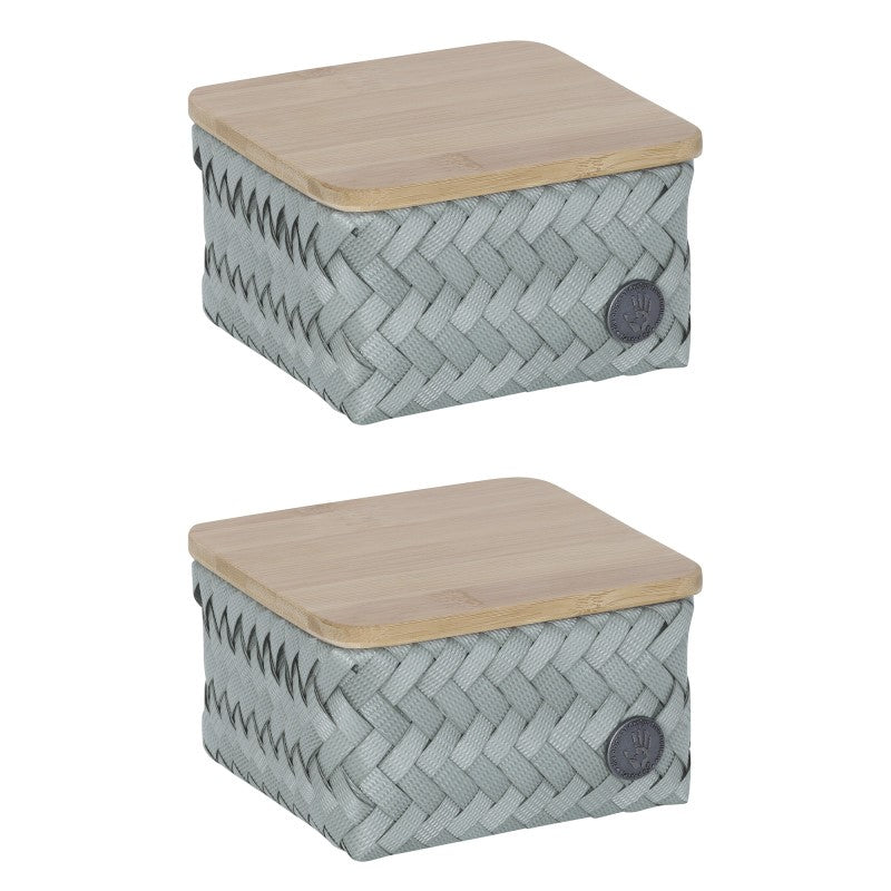 Handed By Top Fit - Aufbewahrungskorb 'Tiny' mit Holzdeckel 8x13x13 cm in eucalyptus