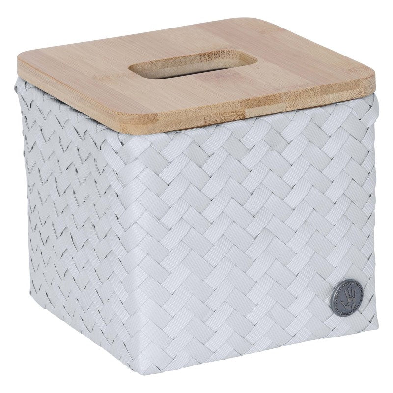 Handed By Top Fit - Aufbewahrungskorb 'Square' mit Holzdeckel 14x15x15 cm in ice grey