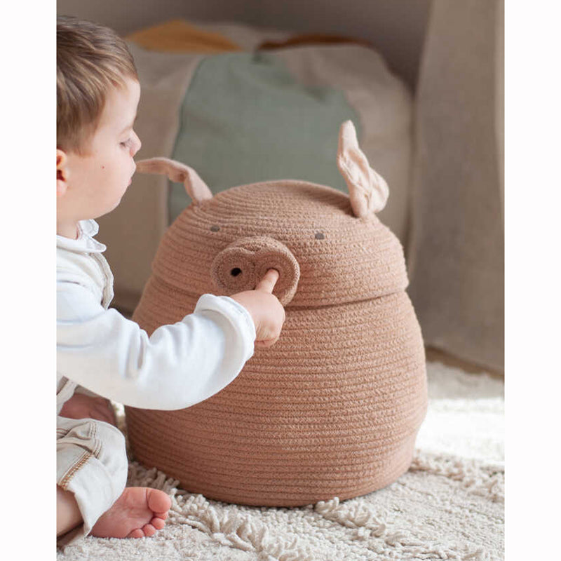 Lorena Canals Korb 'Peggy the Pig' Ø25 x 30cm