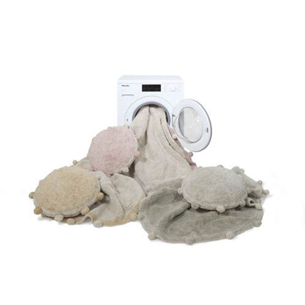 Lorena Canals waschbarer, runder Teppich 'Bubbly' in creme/rosa Ø120cm