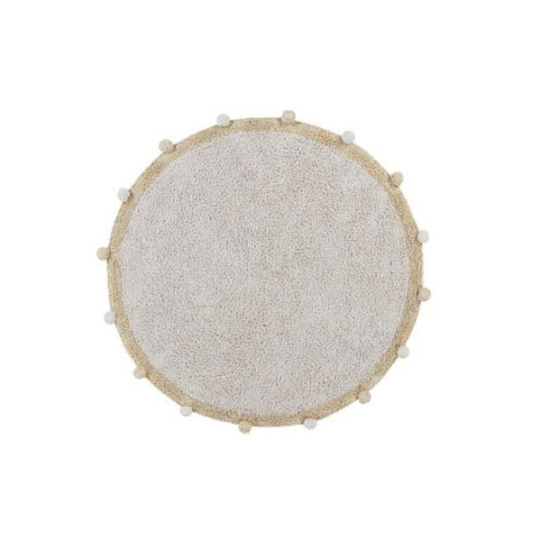 Lorena Canals waschbarer, runder Teppich 'Bubbly' in creme/gelb Ø120cm