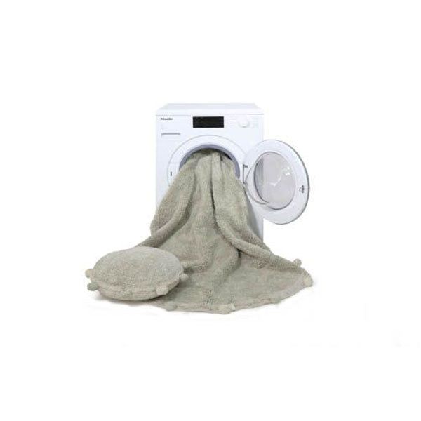 Lorena Canals waschbarer, runder Teppich 'Bubbly' in olive/creme Ø120cm