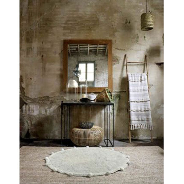 Lorena Canals waschbarer, runder Teppich 'Bubbly' in olive/creme Ø120cm