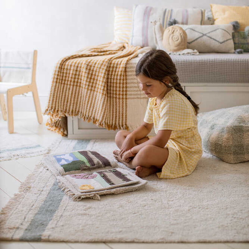 Lorena Canals waschbarer Teppich 'Plate' vintage blue 140x200cm