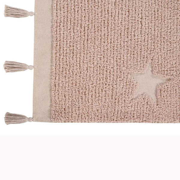 Lorena Canals waschbarer Teppich 'Hippy Stars' in rosa 120x175cm