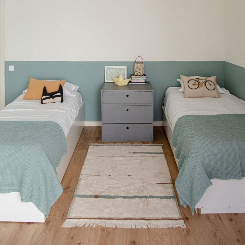 Lorena Canals waschbarer Teppich 'Lane' in natural/vintage blue 90x130cm