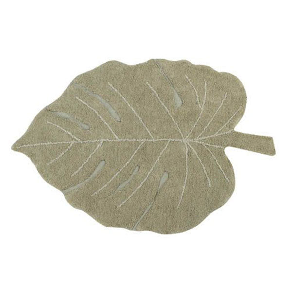Lorena Canals waschbarer Teppich 'Monstera Leaf' in olive 120x180cm