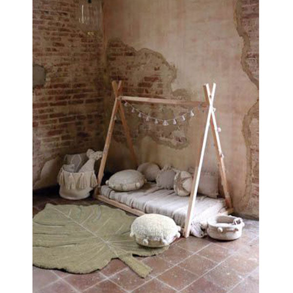 Lorena Canals waschbarer Teppich 'Monstera Leaf' in olive 120x180cm