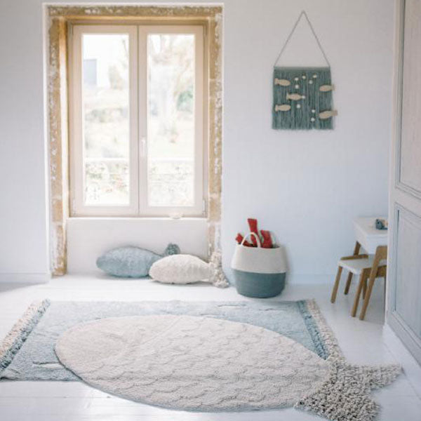 Lorena Canals waschbarer Teppich 'Ocean Shore' in hellblau/ 120x190cm