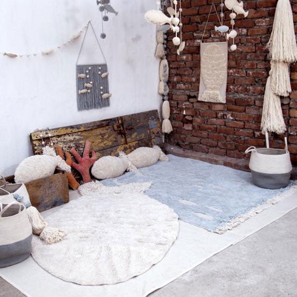 Lorena Canals waschbarer Teppich 'Ocean Shore' in hellblau/ 120x190cm