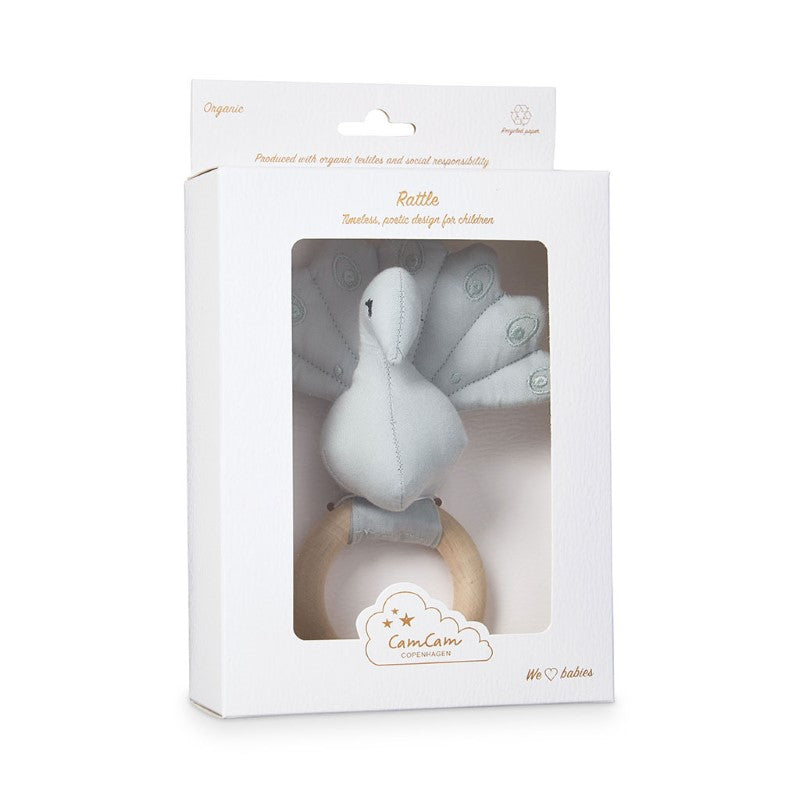 Cam Cam Babyrassel Pfau in blue mist