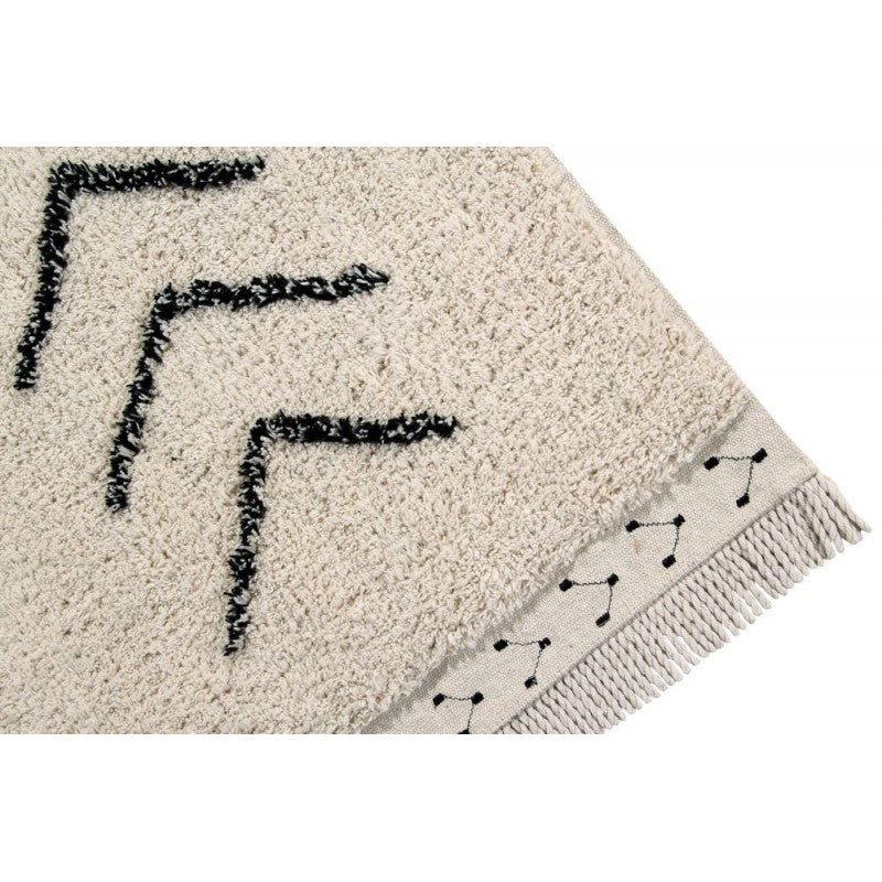 Lorena Canals waschbarer Teppich 'Berber Rhombs' in natur/ schwarz 120x170cm