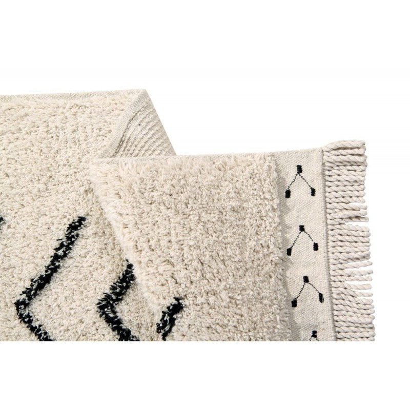 Lorena Canals waschbarer Teppich 'Berber Rhombs' in natur/ schwarz 120x170cm