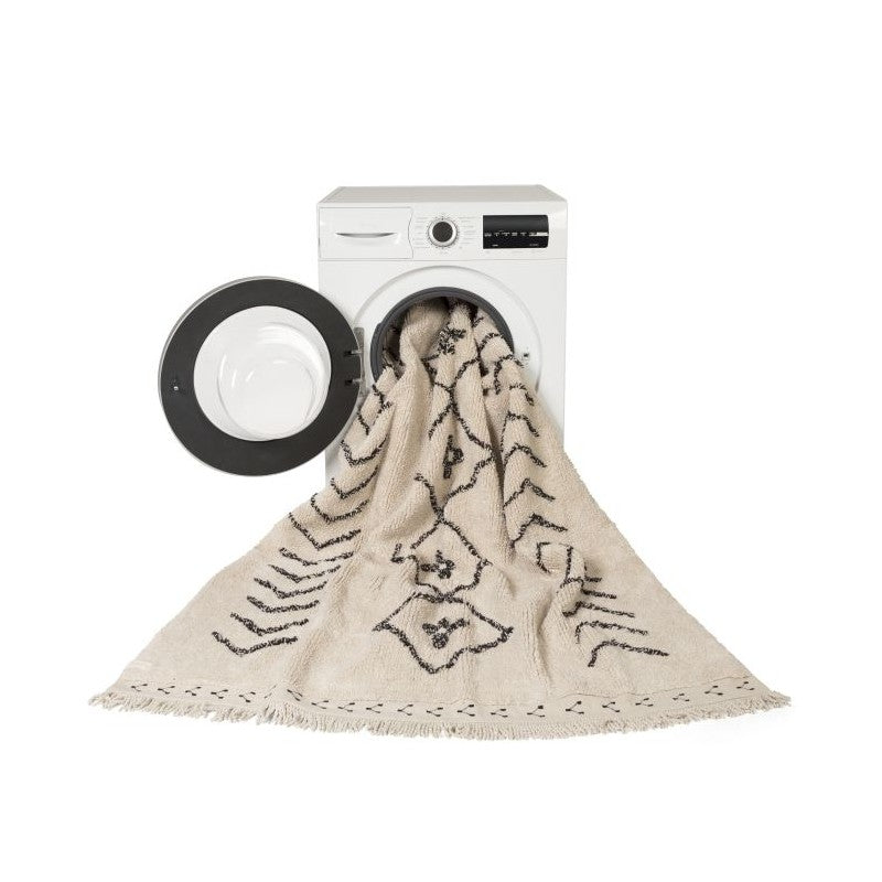 Lorena Canals waschbarer Teppich 'Berber Rhombs' in natur/ schwarz 120x170cm