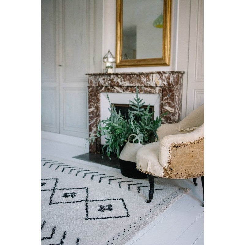 Lorena Canals waschbarer Teppich 'Berber Rhombs' in natur/ schwarz 120x170cm
