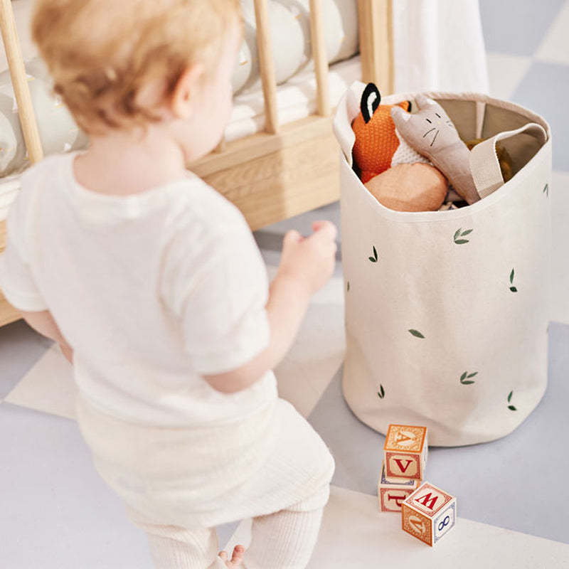 Oliver Furniture 'Dear April' Bestickte Aufbewahrungskörbe 2er-Set in 'Leaves' Ø25x31cm