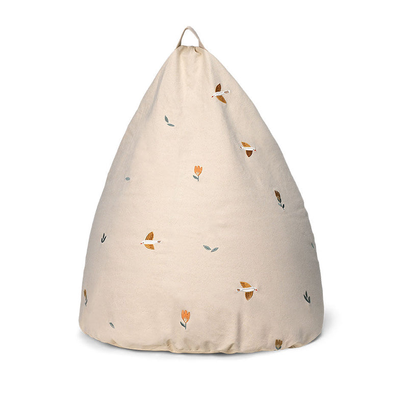 Oliver Furniture 'Dear April' Bestickter Sitzsack in 'Songbirds' Ø70x90cm