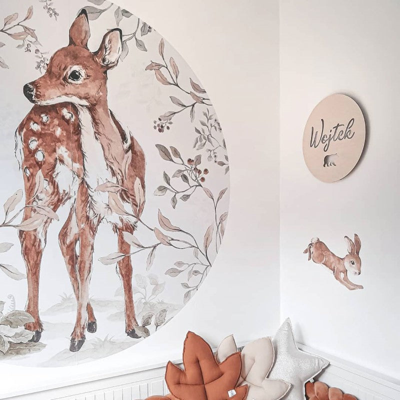 Dekornik Wandsticker XL Reh  "Deer in a circle" Ø150cm