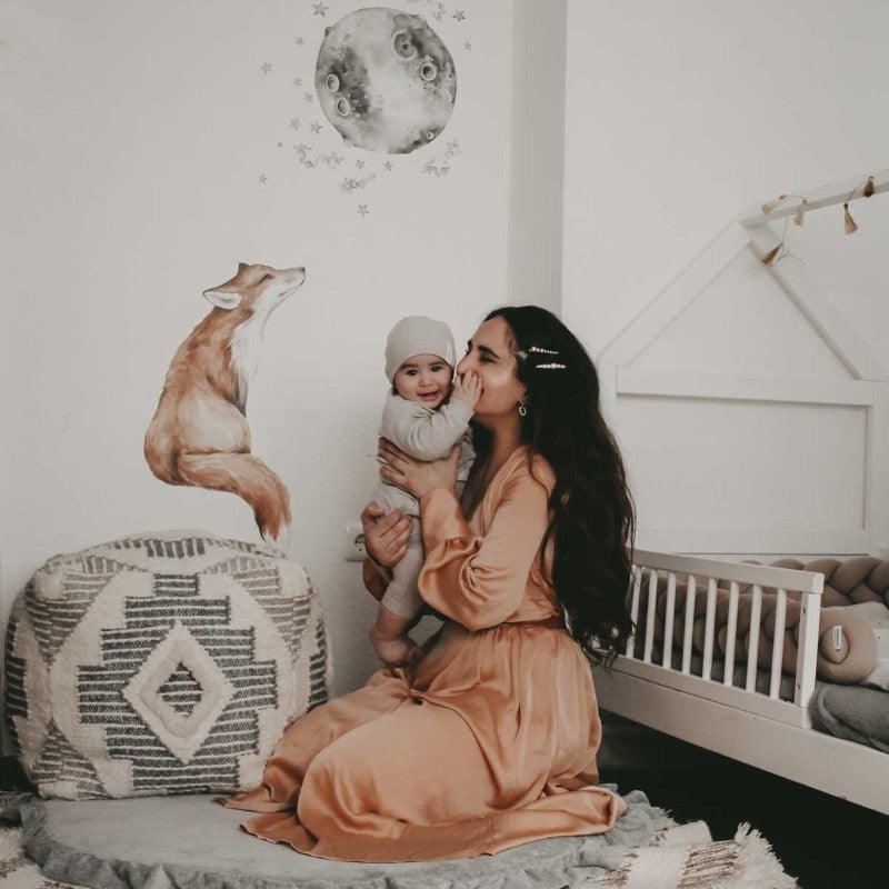 Dekornik Wandsticker Bär mit Mond "Mr. Bear  Gute Nacht" 70x93cm