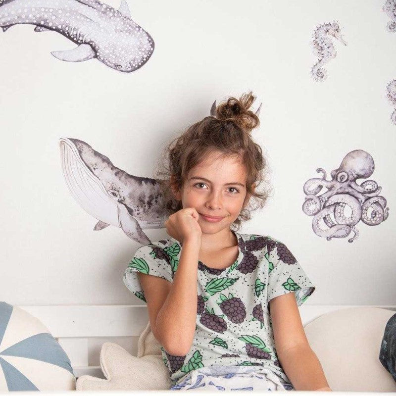 Dekornik Wandsticker Meerestiere "Happy ocean", 70x70cm - einzeln klebbar