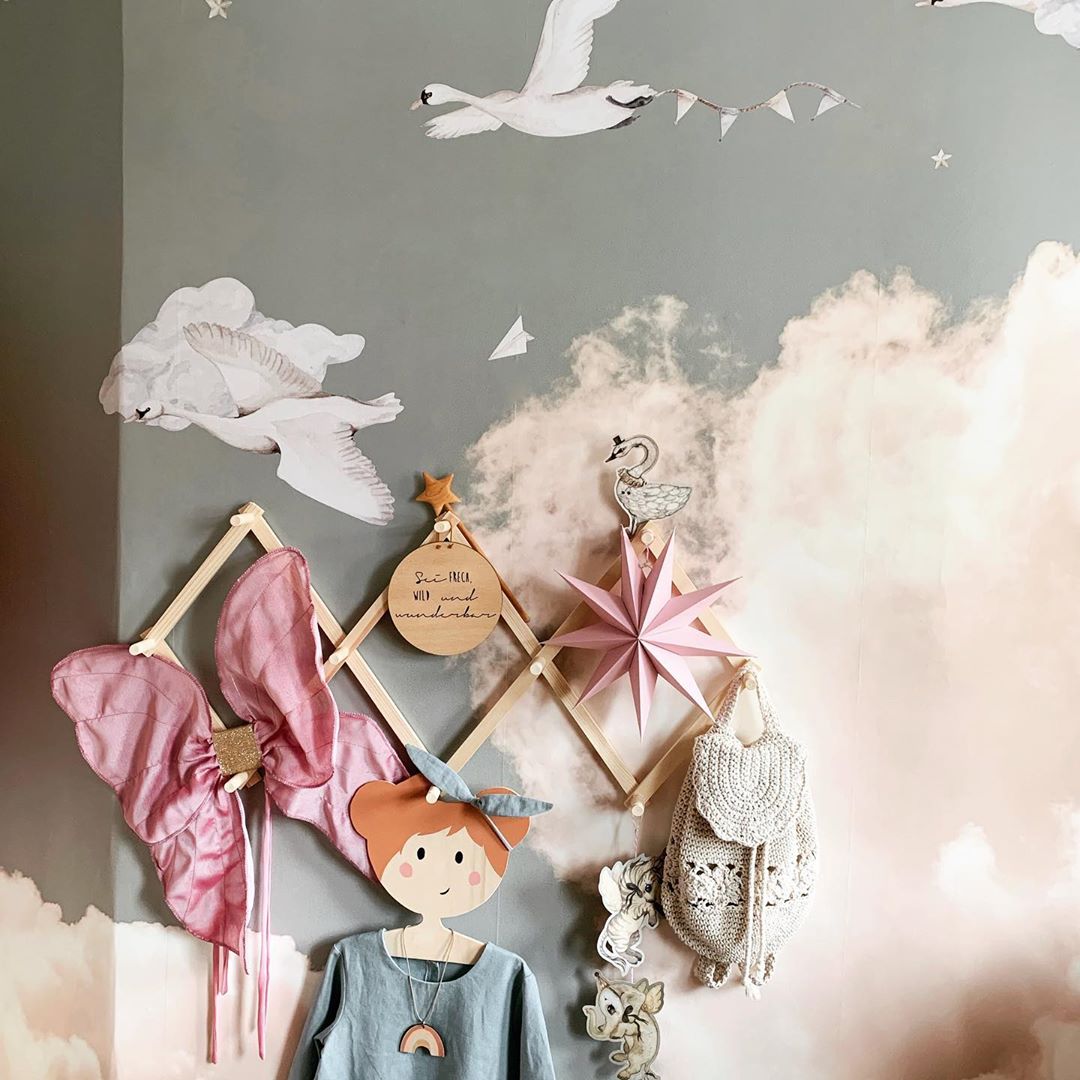 Dekornik Wandsticker Schwäne in Creme "Magic is everywhere"