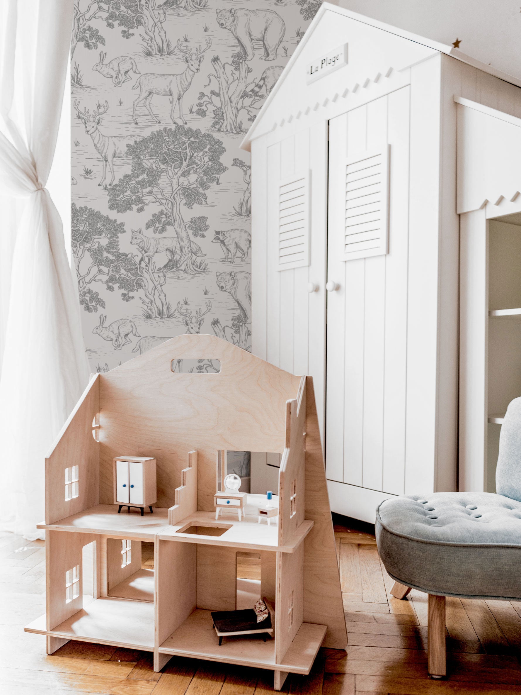 Dekornik Tapete Tiere schwarz-weiss 100x280cm