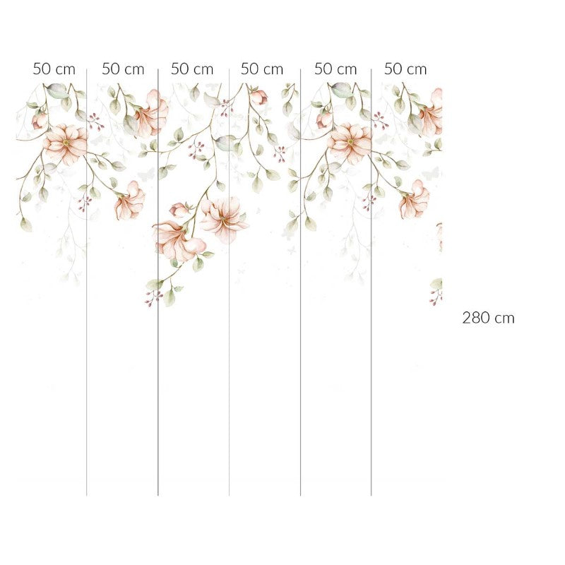 Dekornik Tapete Paradiesgarten Zweige pastel 200x280cm