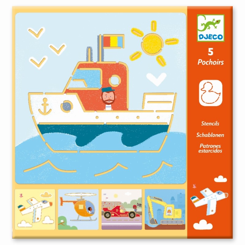 Djeco Schablodenen-Set 'Transport'