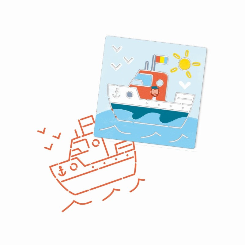 Djeco Schablodenen-Set 'Transport'