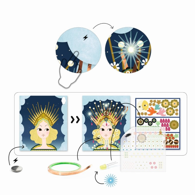 Djeco Factory: Bilder zum Beleuchten 'Kronen'