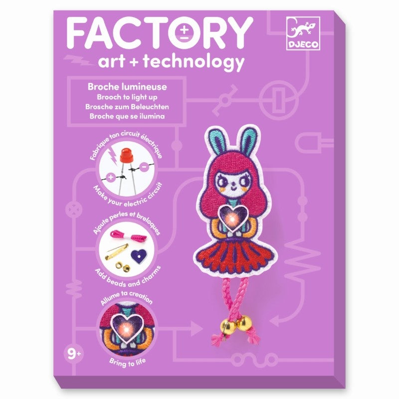 Djeco Factory: Schmuck zum beleuchten 'Brosche Bunny Girl'