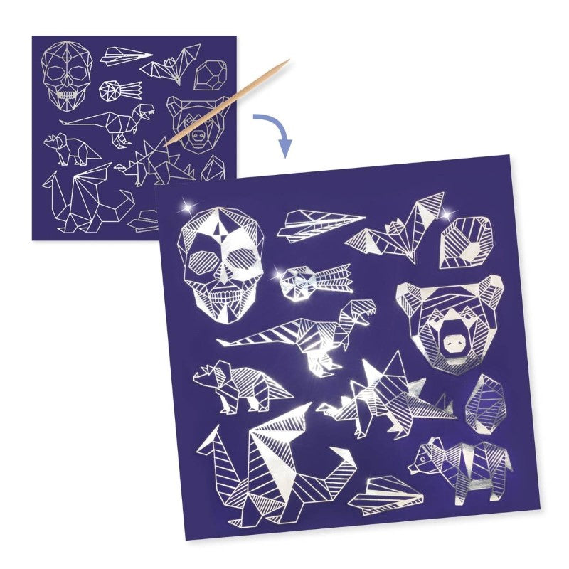 Djeco Kratzbilder Sticker Eisen