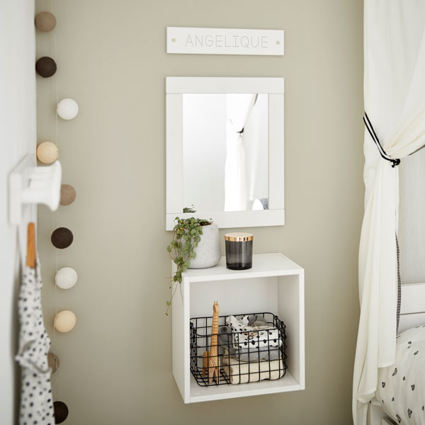 LIFETIME Wandregal oder Kiste auf Rollen in weiß oder white wash